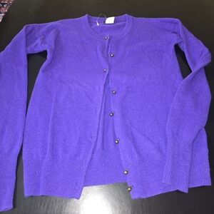 J Crew Cashmere Blend Purple Cardigan Sweater XS